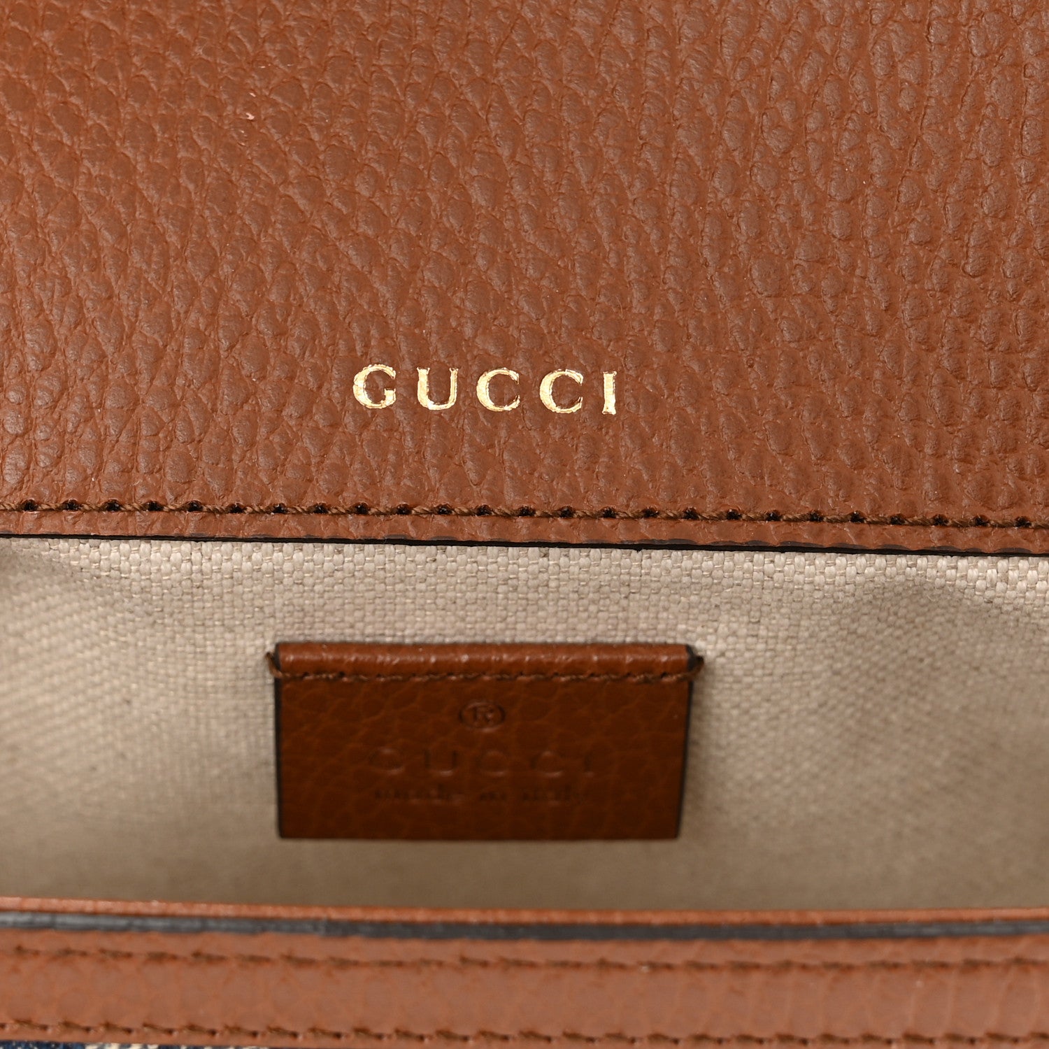 Gucci New Denim GG Monogram Dollar Calfskin Web Mini Horsebit 1955 Shoulder Bag Blue Tea Cuir Epilog 6 of 10