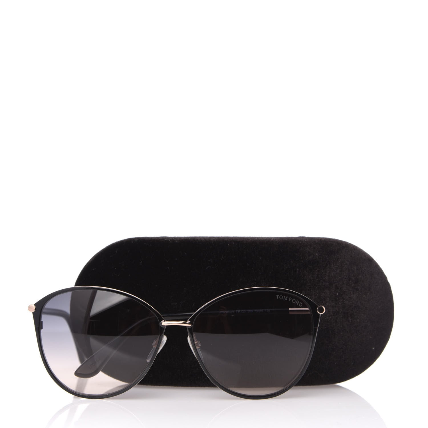 Tom Ford Penelope Vintage Round Sunglasses TF320 Black 8 of 8