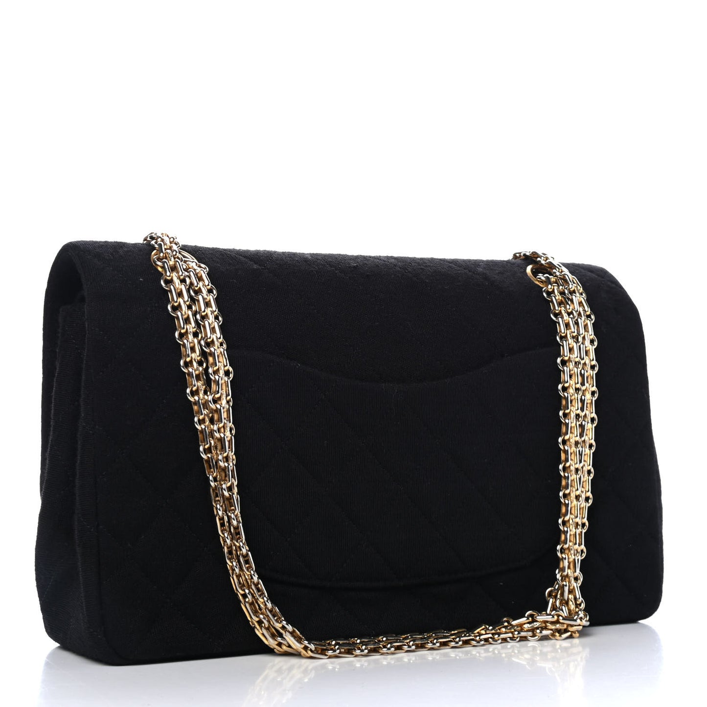 Jersey Quilted Medium Double Flap Black