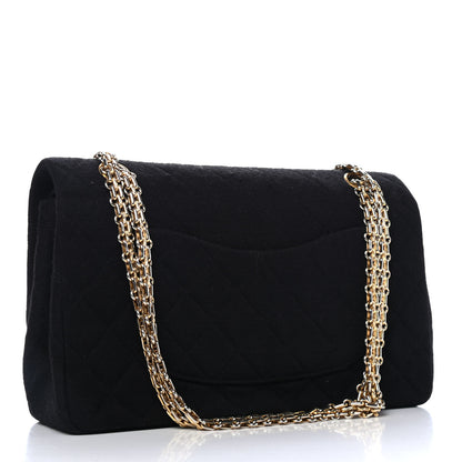 Chanel Jersey Quilted Medium Double Flap Black 2 of 4