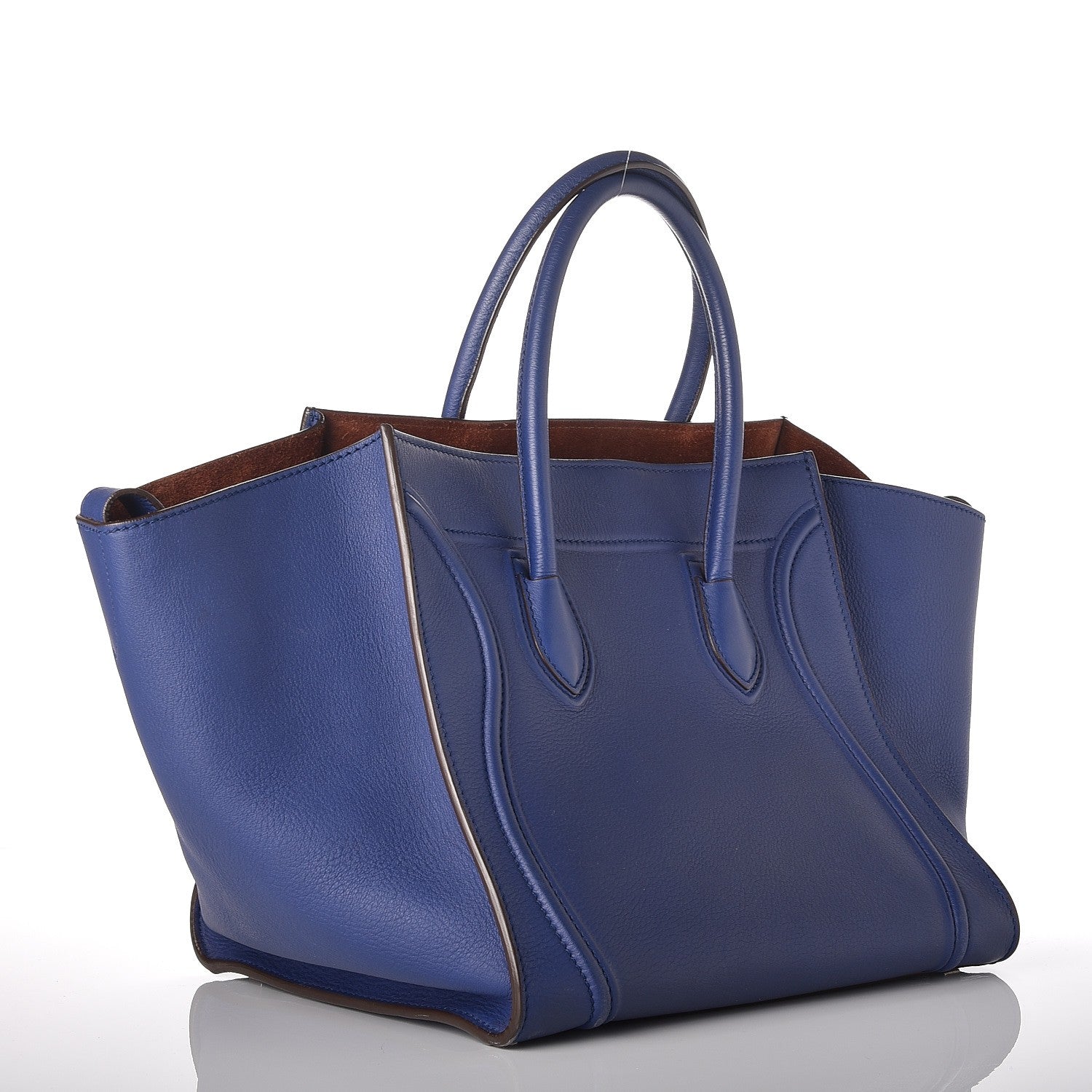 Celine Supple Calfskin Medium Phantom Luggage Indigo 3 of 8