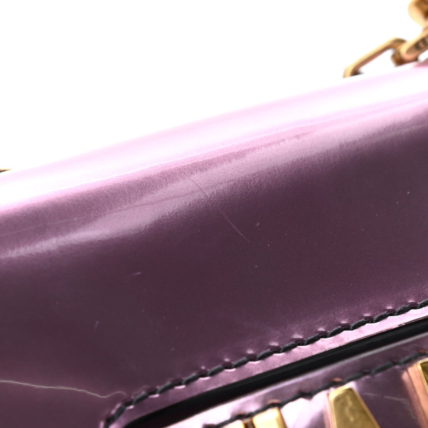 Metallic Calfskin J'Adior Mini Chain Flap Bag Pink