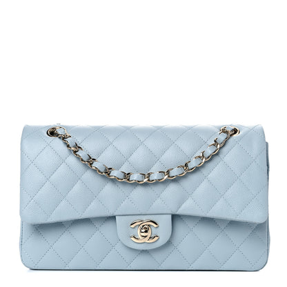 Chanel Caviar Quilted Medium Double Flap Light Blue 1 of 9
