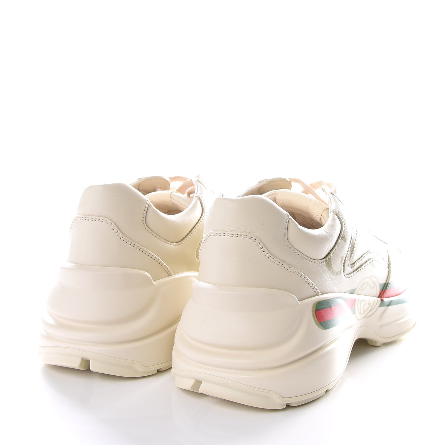 Calfskin Logo Womens Rhyton Sneakers 38 Ivory