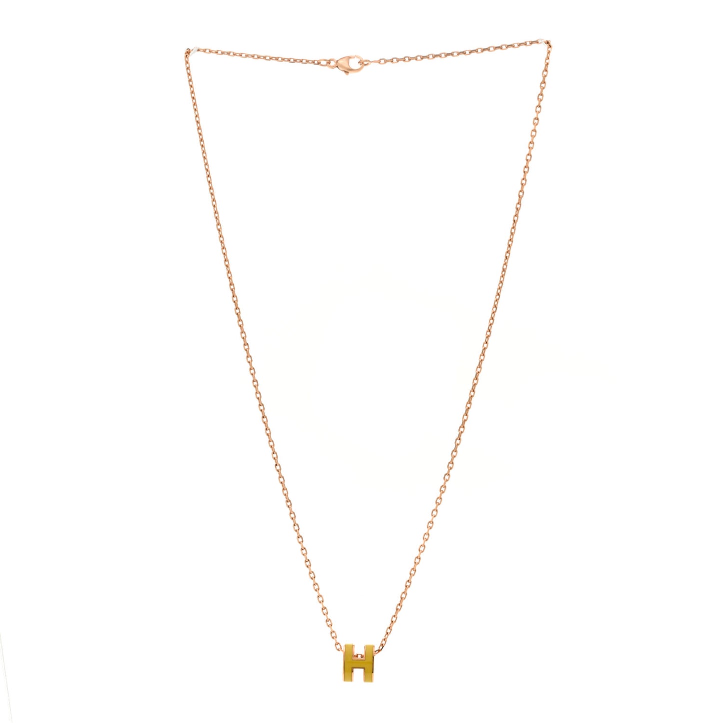 Lacquered Gold Mini Pop H Pendant Necklace Mimosa