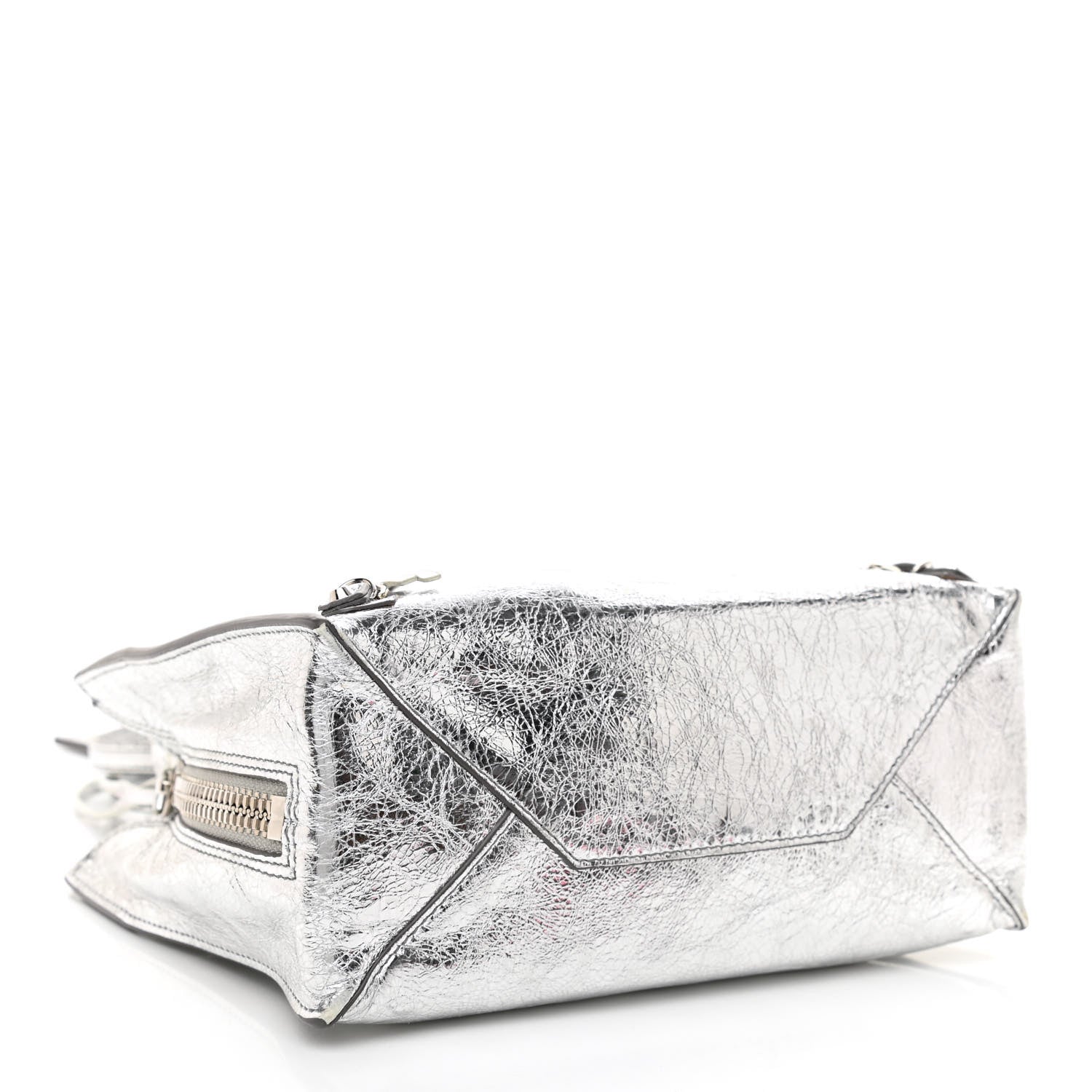 Balenciaga Metallic Calfskin Papier Mini A4 Tote Silver 5 of 11