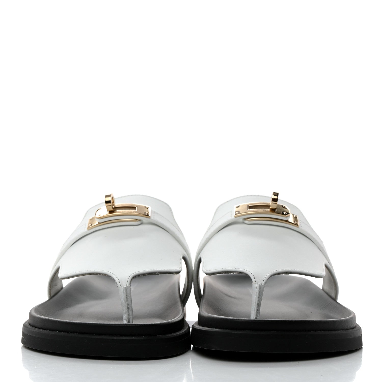 Hermes Calfskin Womens Empire Sandals 36.5 White 2 of 9