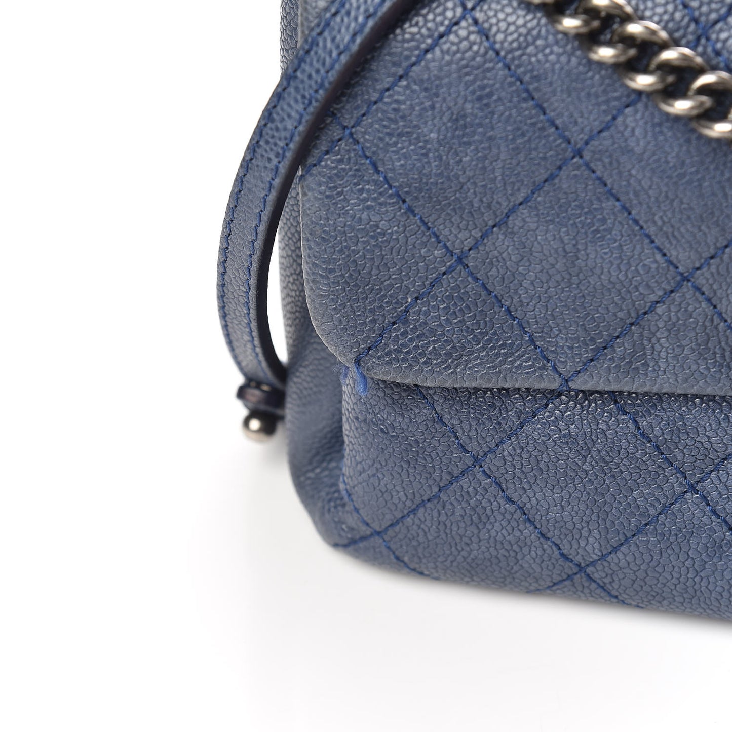Caviar Quilted Medium Simply CC Flap Blue