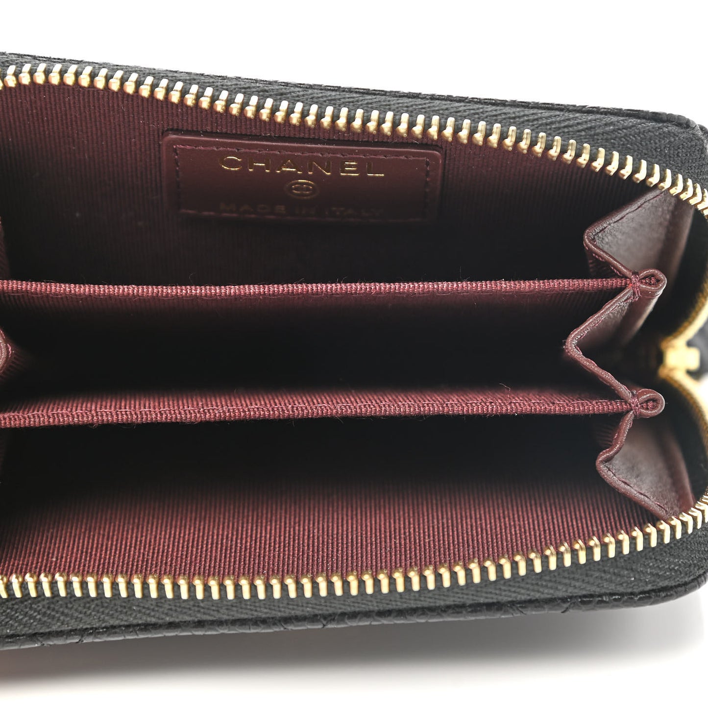 Caviar Quilted Zip Coin Purse Black