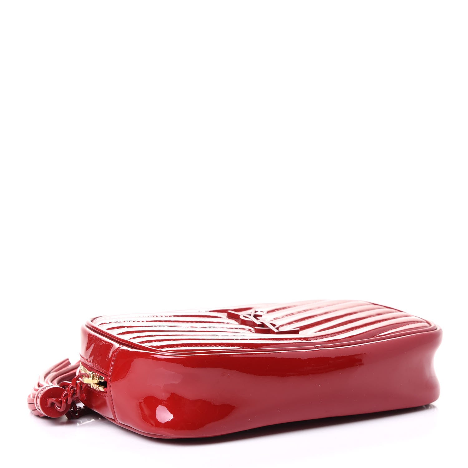Saint Laurent Patent Calfskin Matelasse Monogram Mini Lou Camera Bag Eros Red 3 of 4