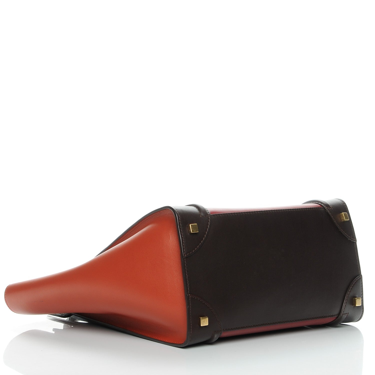 Celine Satin Calfskin Mini Tri-Color Luggage Blood 4 of 9