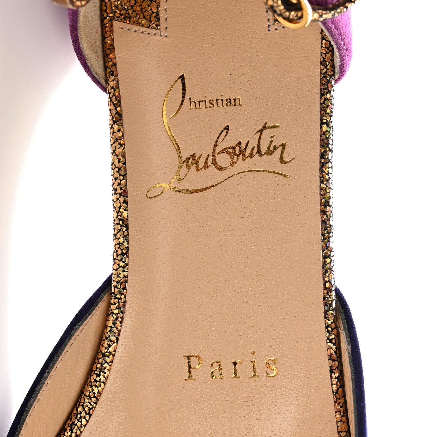 Christian Louboutin Crystal Suede Flats 35 Purple 7 of 9
