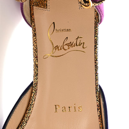 Christian Louboutin Crystal Suede Flats 35 Purple 7 of 9