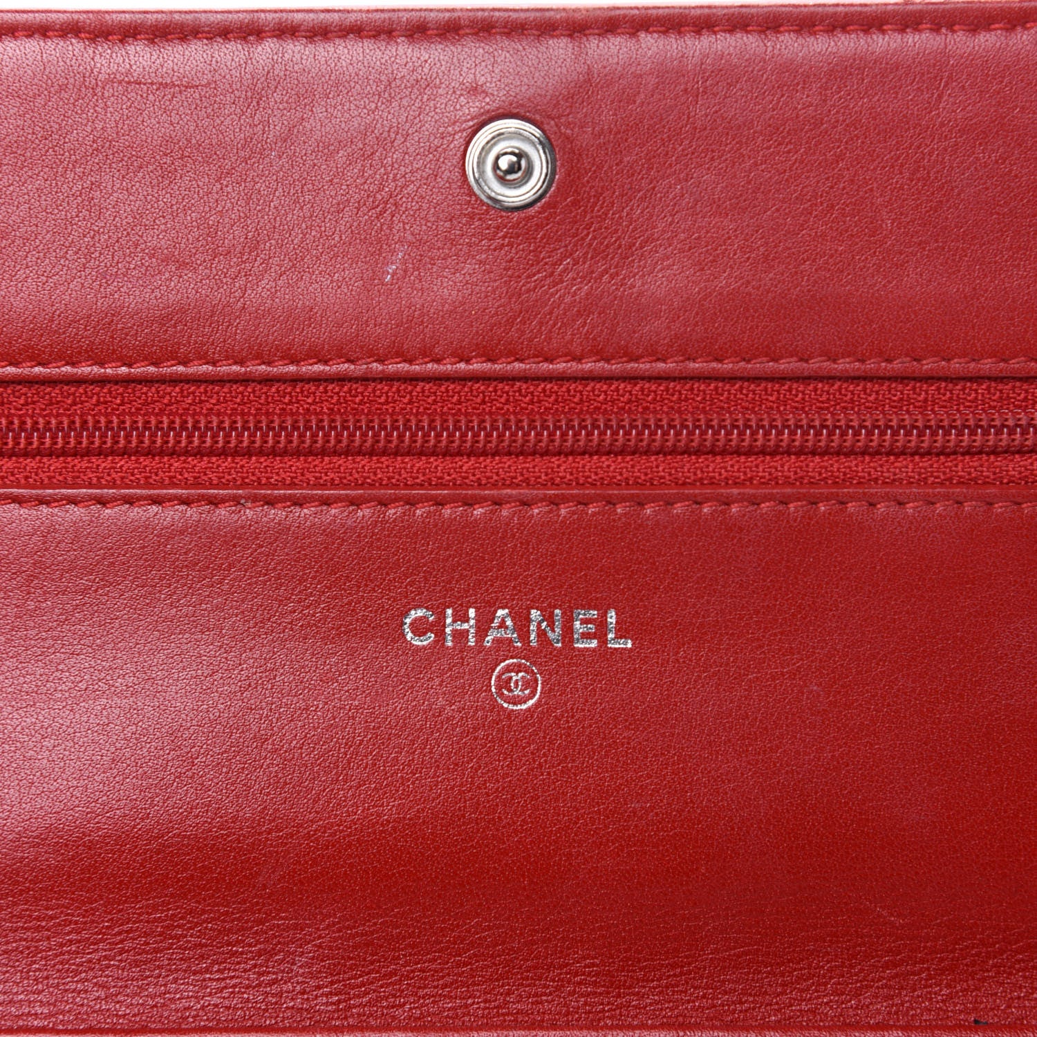 Chanel Patent Camellia Embossed Wallet On Chain WOC Dark Red 8 of 11