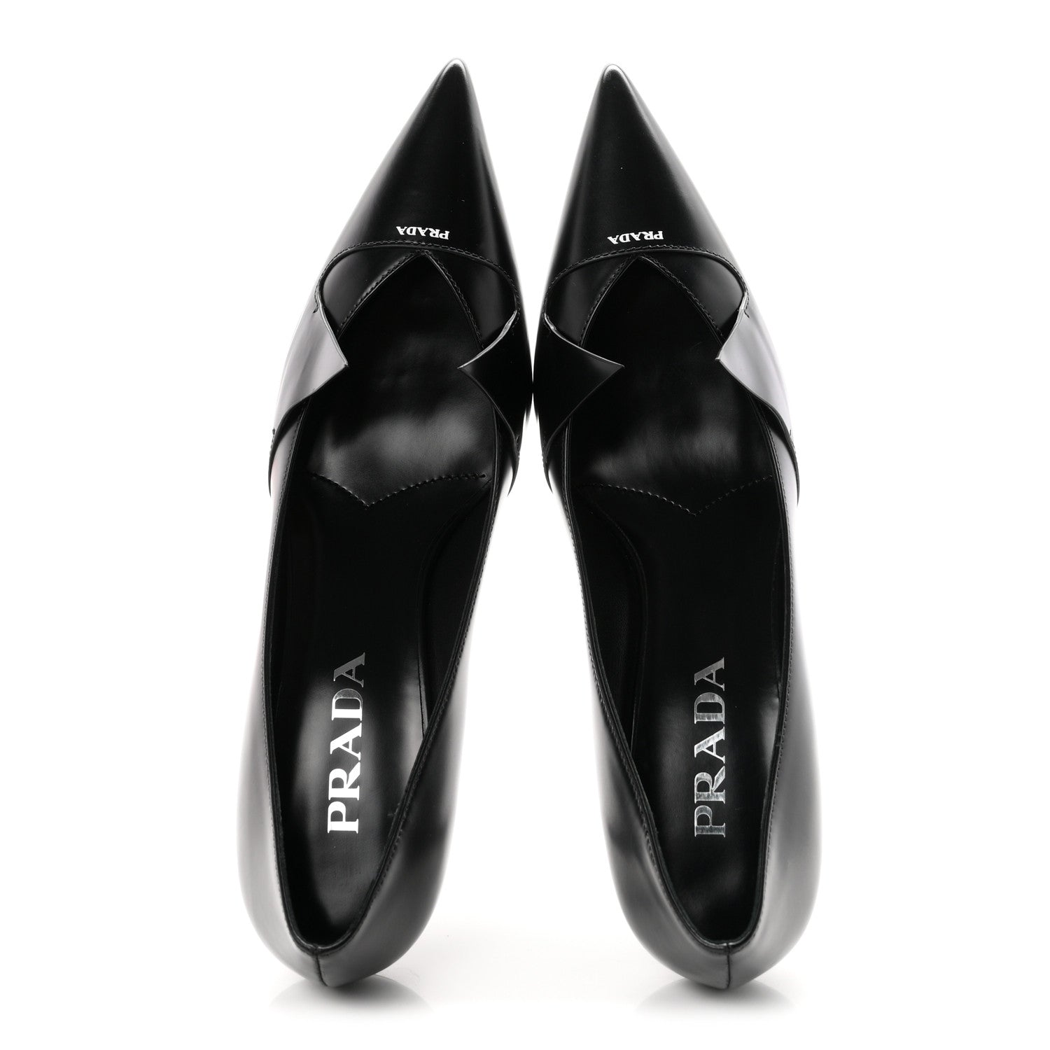 Prada Spazzolato Pointed Toe 55mm Pumps 37 Black 2 of 9