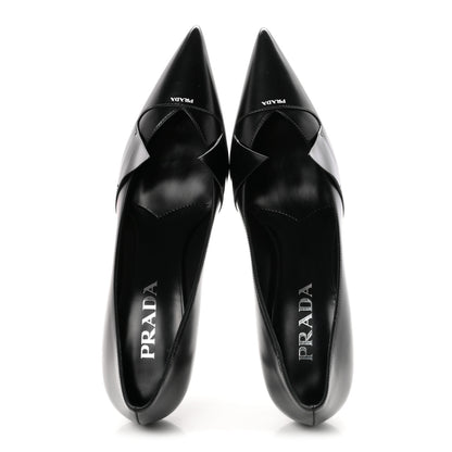 Prada Spazzolato Pointed Toe 55mm Pumps 37 Black 2 of 9