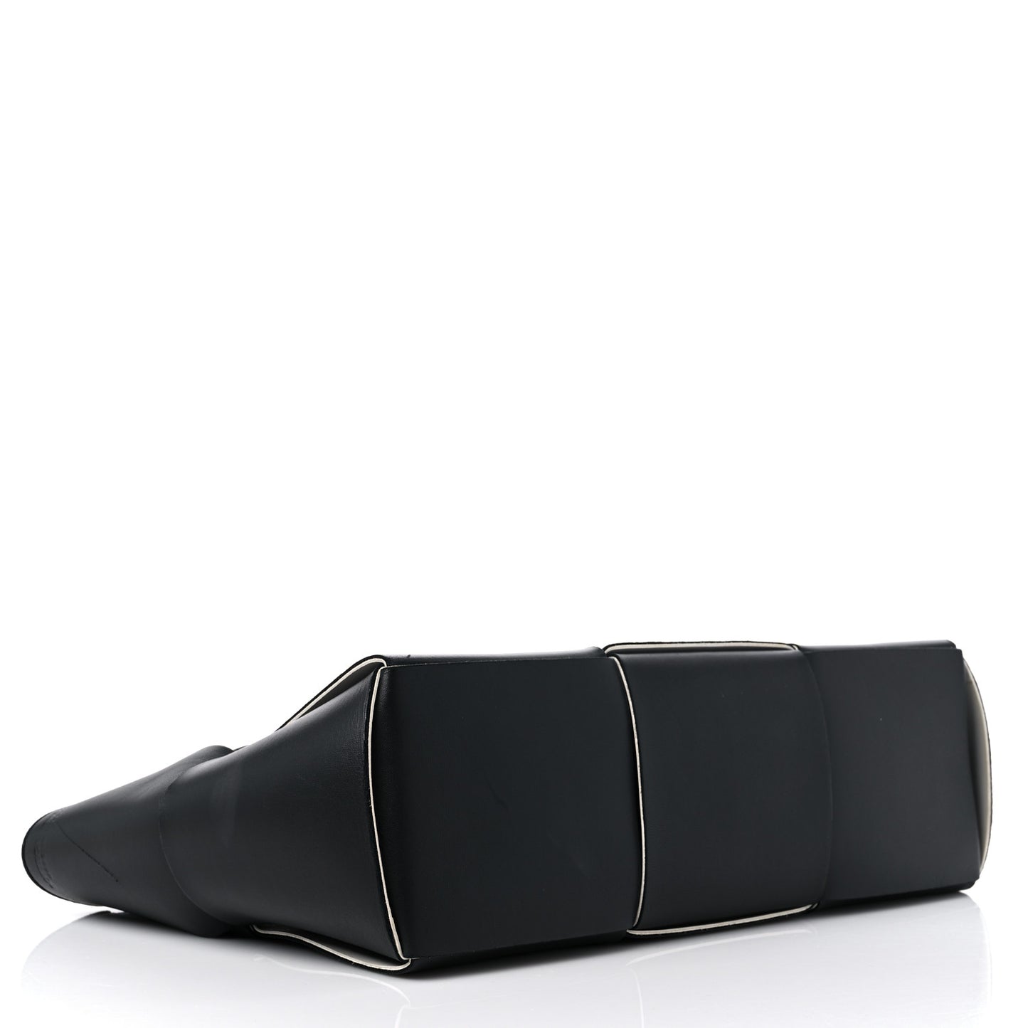 Nappa Maxi Intrecciato Arco Tote Black White
