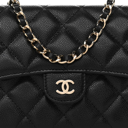 Chanel Caviar Quilted Flap Phone Holder With Chain Black 10 of 13