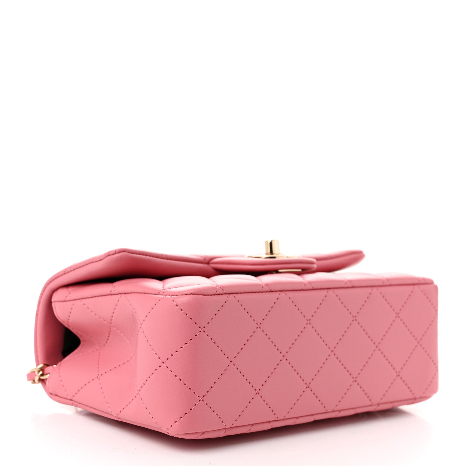 Chanel Lambskin Quilted Mini Top Handle Rectangular Flap Pink 4 of 11
