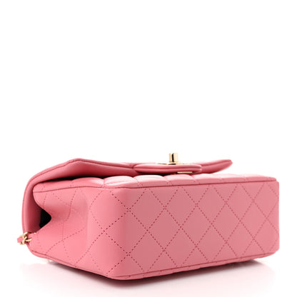 Chanel Lambskin Quilted Mini Top Handle Rectangular Flap Pink 4 of 11
