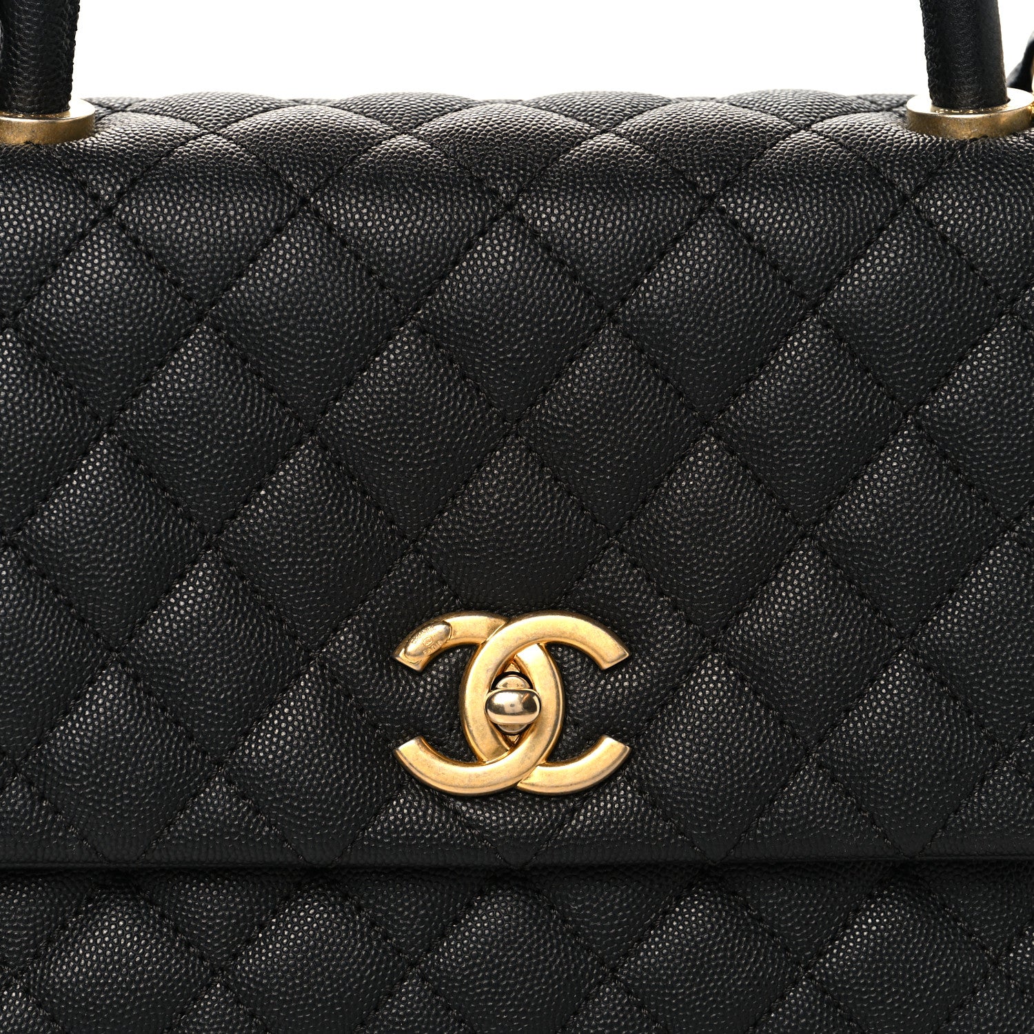 Chanel Caviar Quilted Small Coco Handle Flap Black 8 of 10