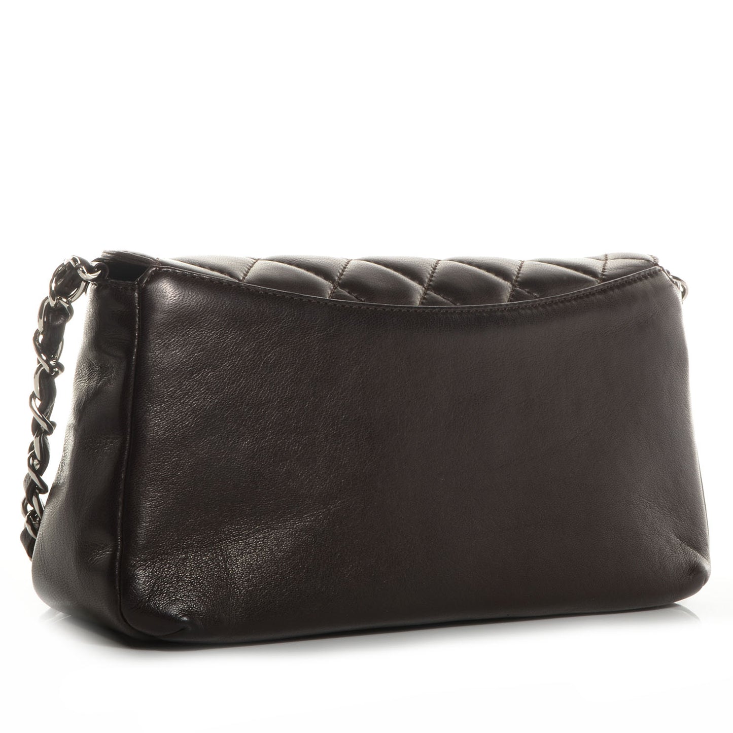 Lambskin Quilted Shoulder Bag Brown