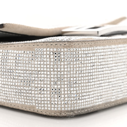 Fendi Crystal Vitello Laminato FF Mini Baguette Crystal Argento 9 of 12