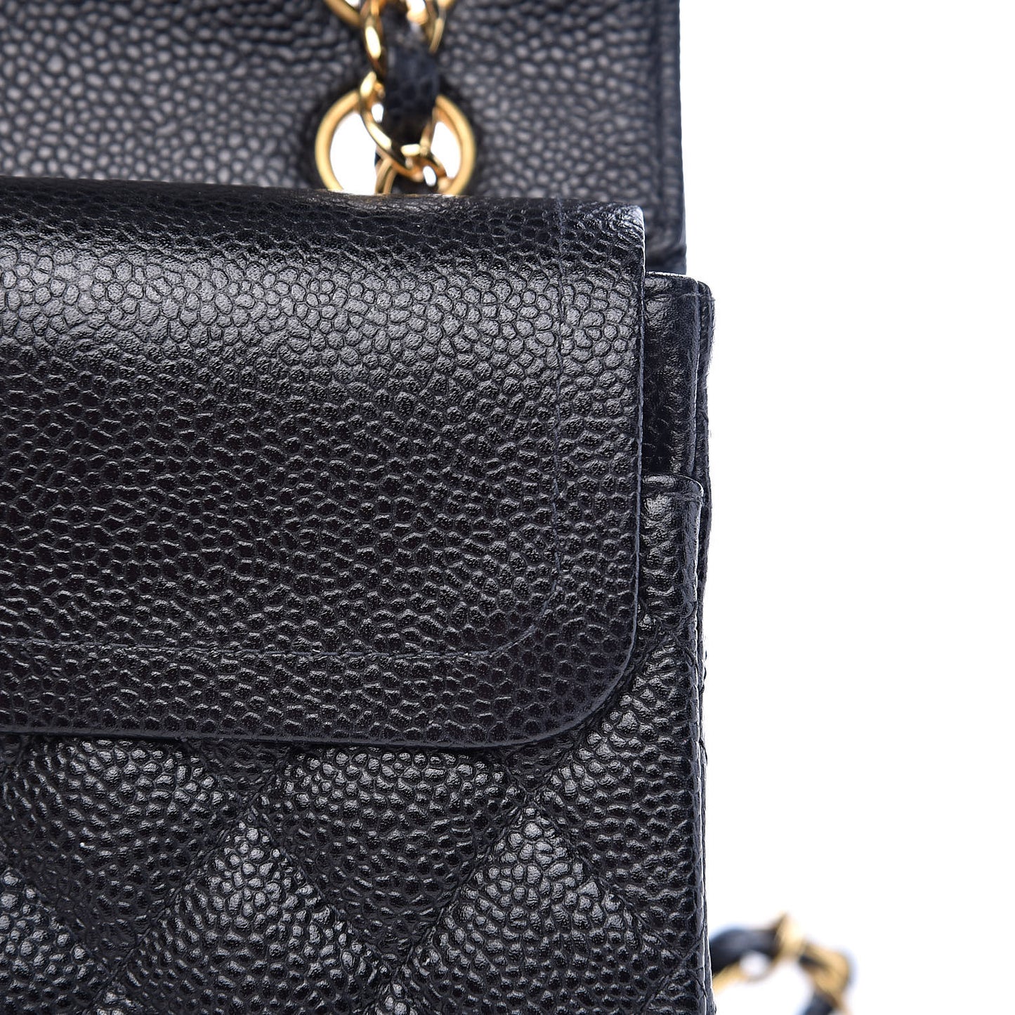 Caviar Quilted Small Double Flap Black