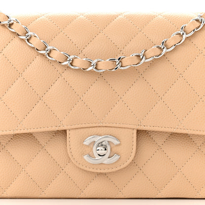 Chanel Caviar Quilted Medium Double Flap Beige 8 of 11