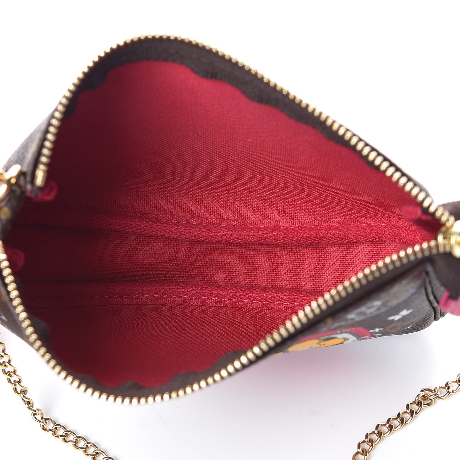 Louis Vuitton Monogram 2019 Christmas Animation Mini Courchevel Pochette Accessories Fuchsia 5 of 7