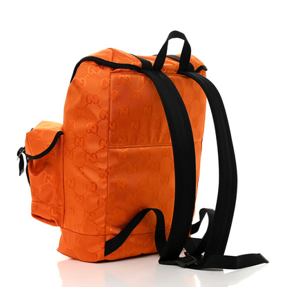 Gucci Econyl Nylon Monogram Off The Grid Utility Pocket Backpack Carrot Orange Black 2 of 16