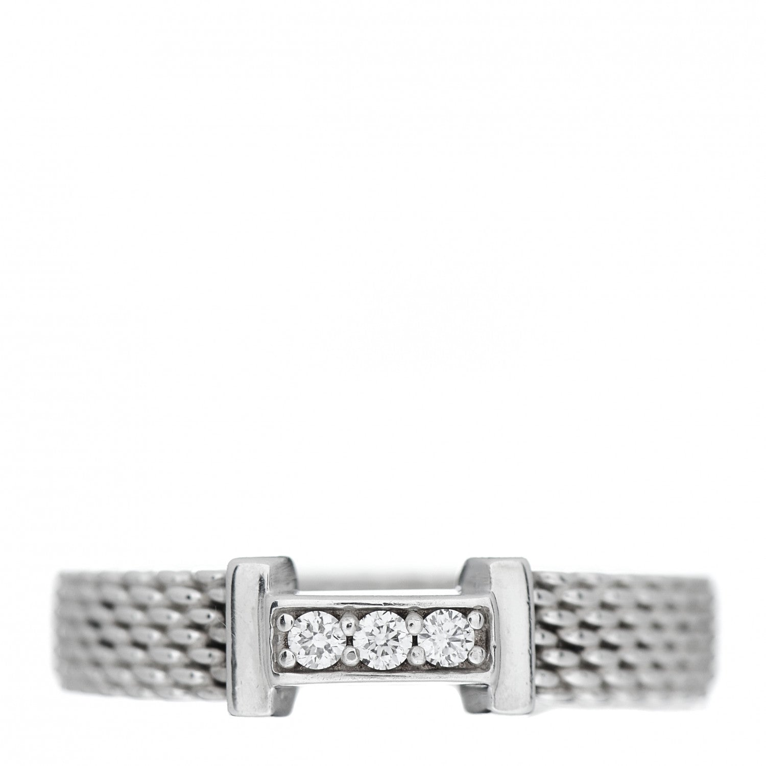 Tiffany Sterling Silver Diamond Somerset Mesh Band Ring 47 4 1 of 4