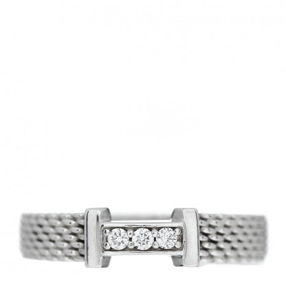 Tiffany Sterling Silver Diamond Somerset Mesh Band Ring 47 4 1 of 4