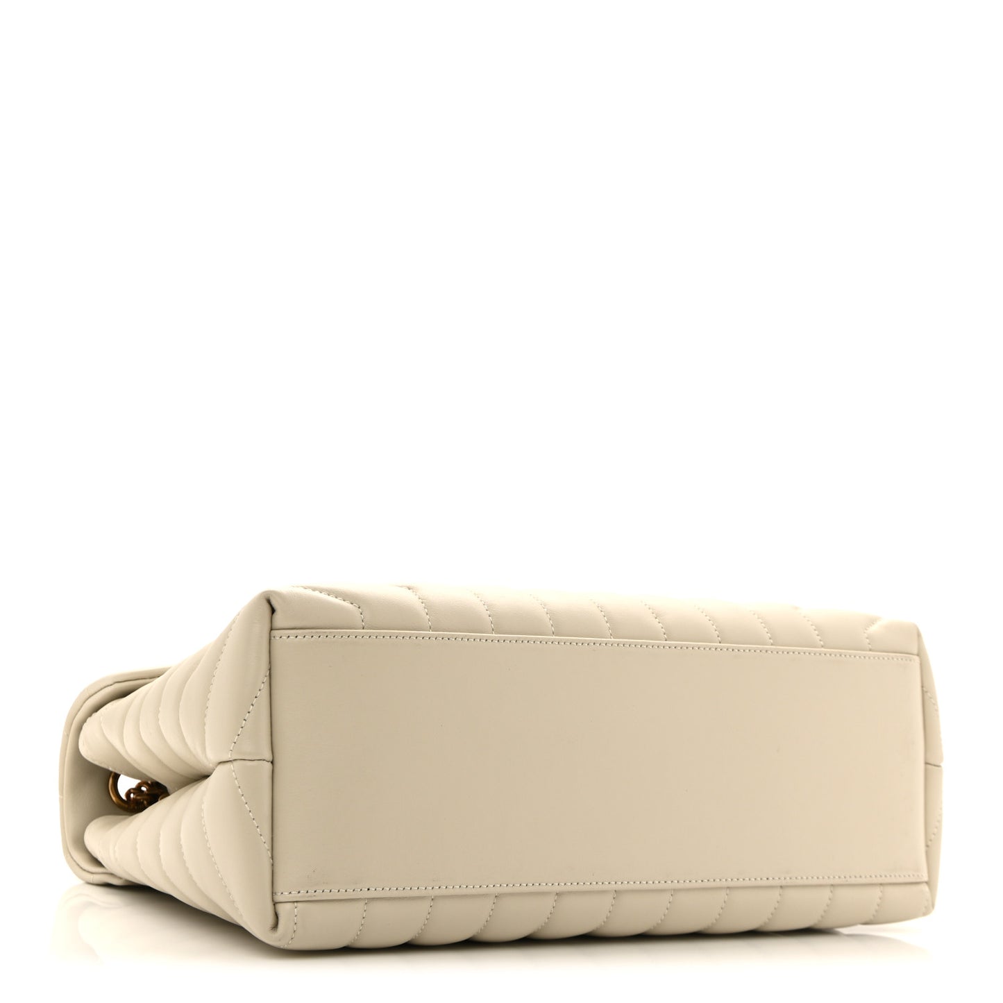 Calfskin Y Quilted Monogram Medium Loulou Chain Satchel Crema Soft