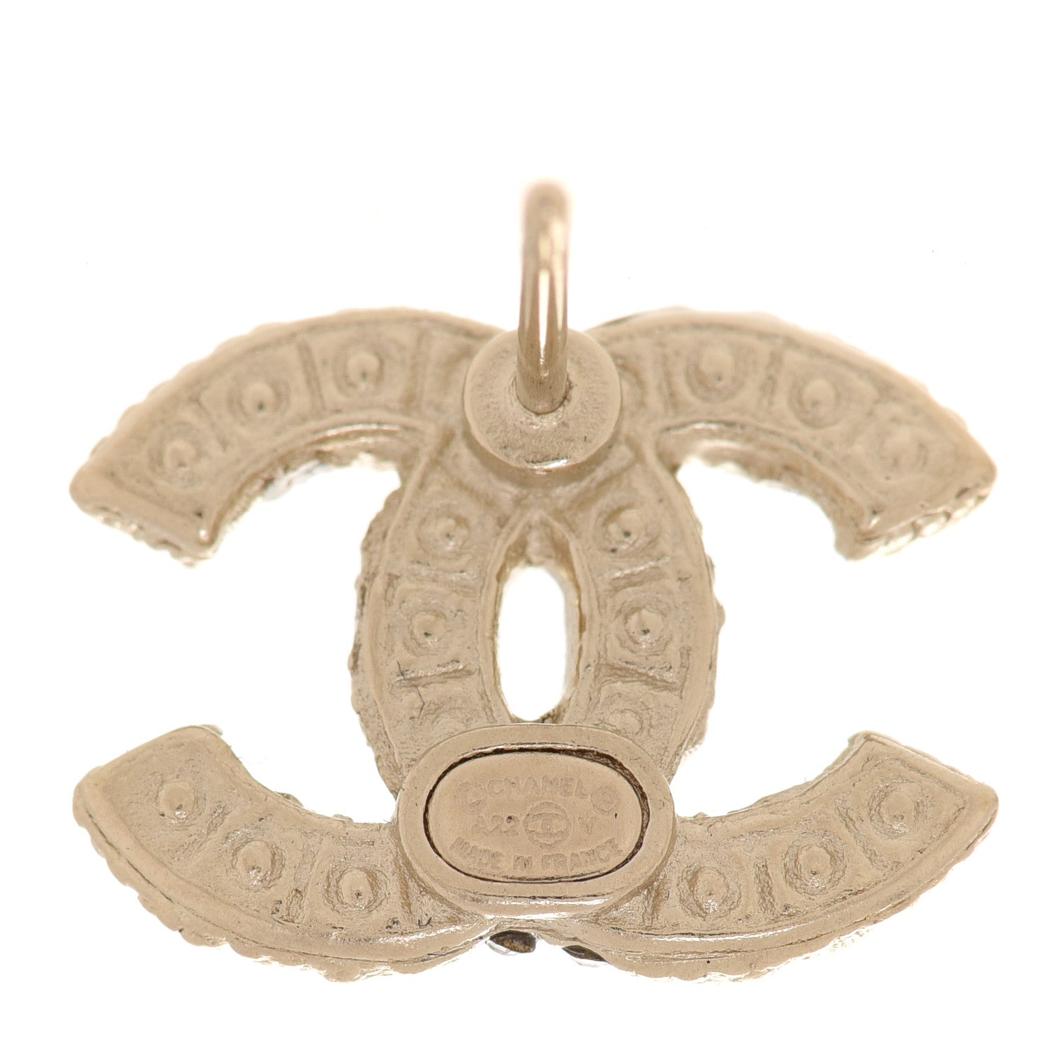 Chanel Pearl Crystal CC Earrings Light Gold 4 of 5
