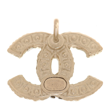 Chanel Pearl Crystal CC Earrings Light Gold 4 of 5