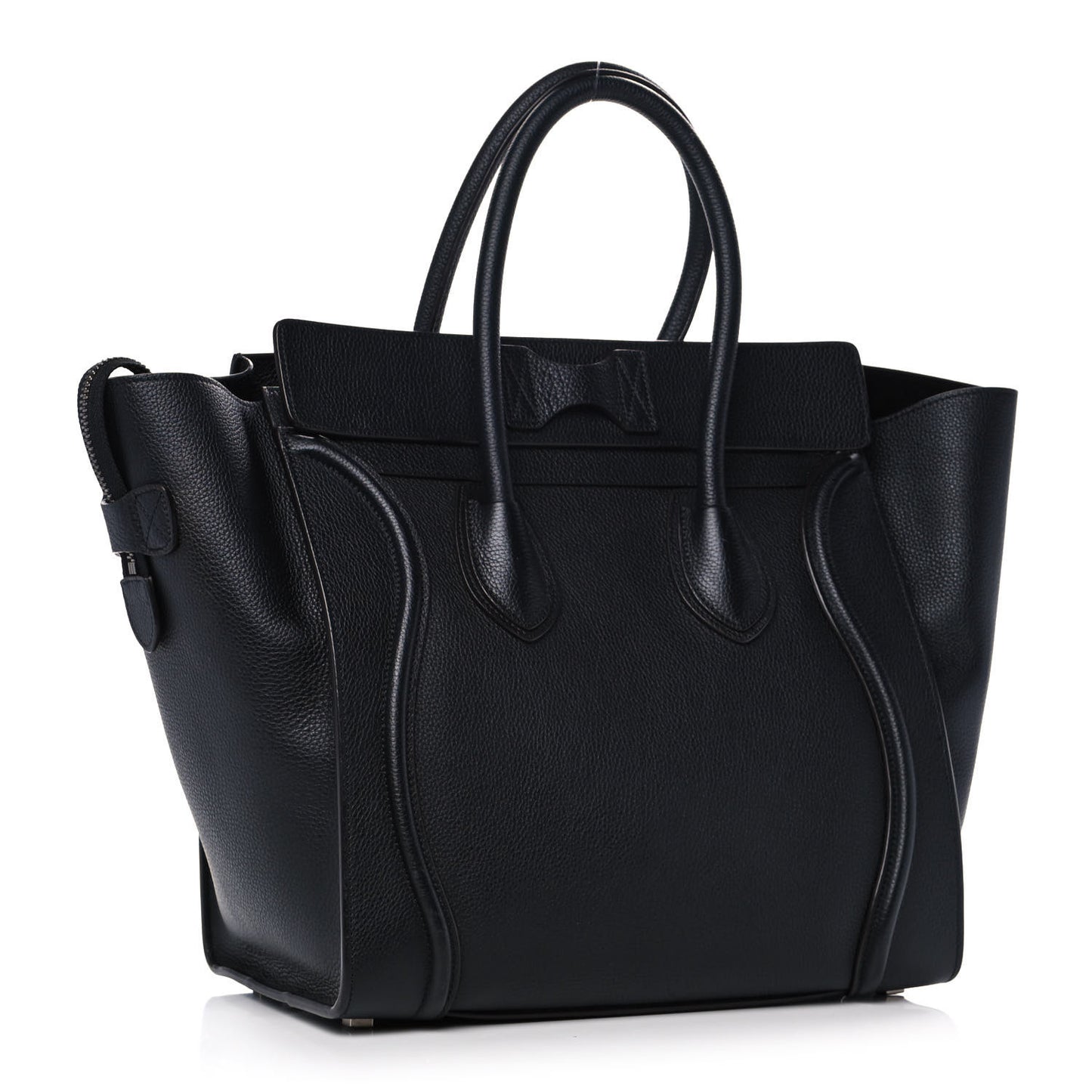 Drummed Calfskin Mini Luggage Black