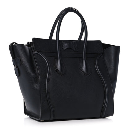 Celine Drummed Calfskin Mini Luggage Black 3 of 11
