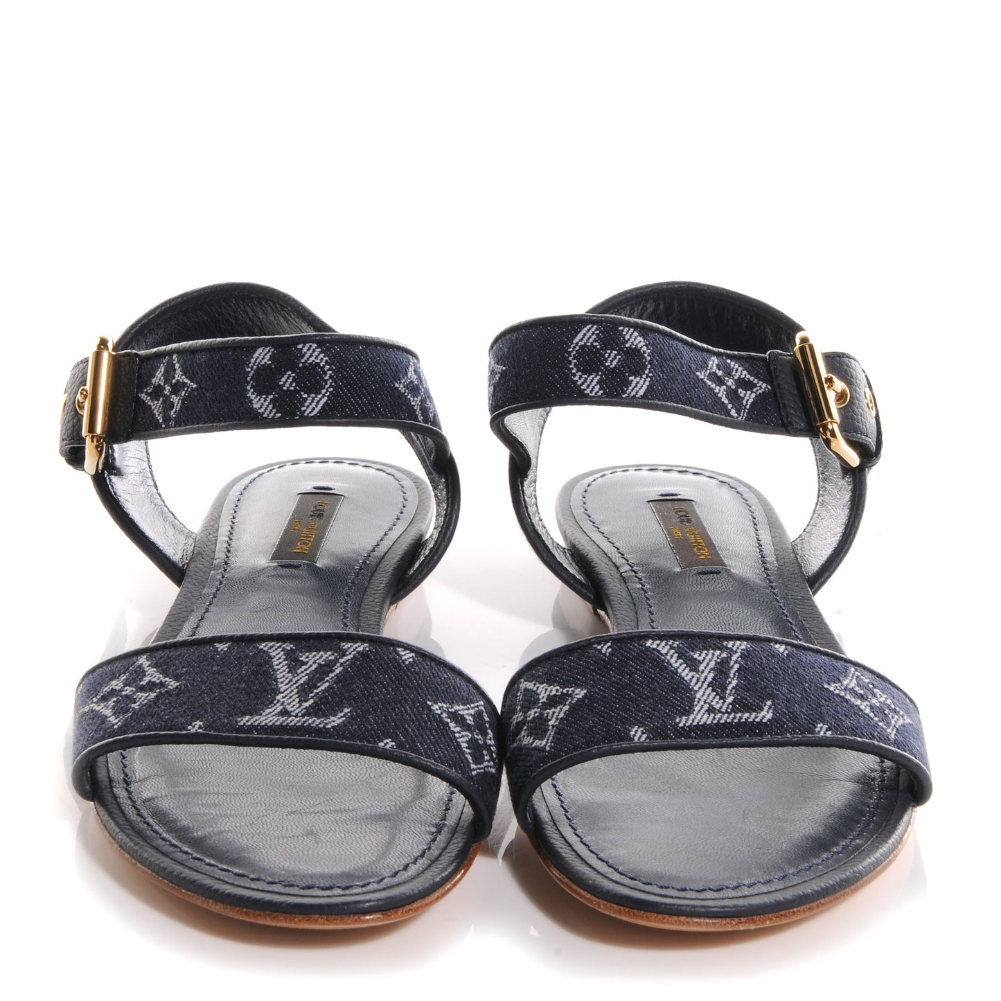 Denim Monogram Formentera Flat Sandals 36.5 Blue