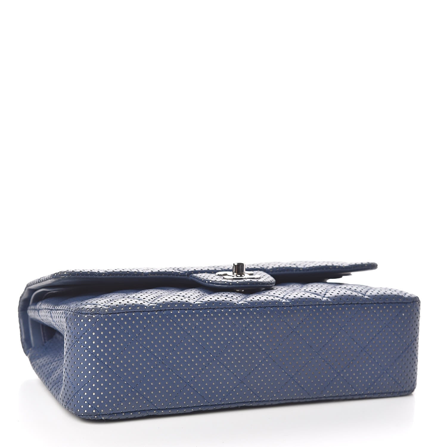 Chanel Lambskin Perforated Medium Double Flap Blue 4 of 11