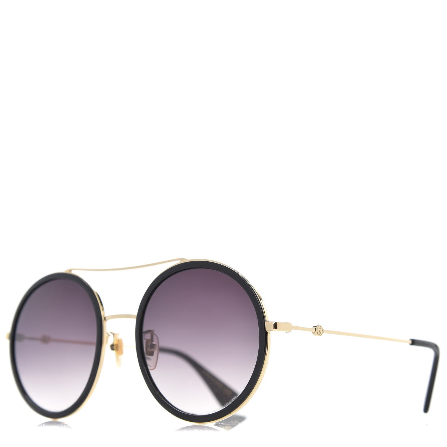 Gucci Metal Round Frame Sunglasses GG0061S Black 1 of 8