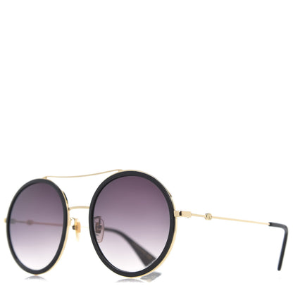 Gucci Metal Round Frame Sunglasses GG0061S Black 1 of 8