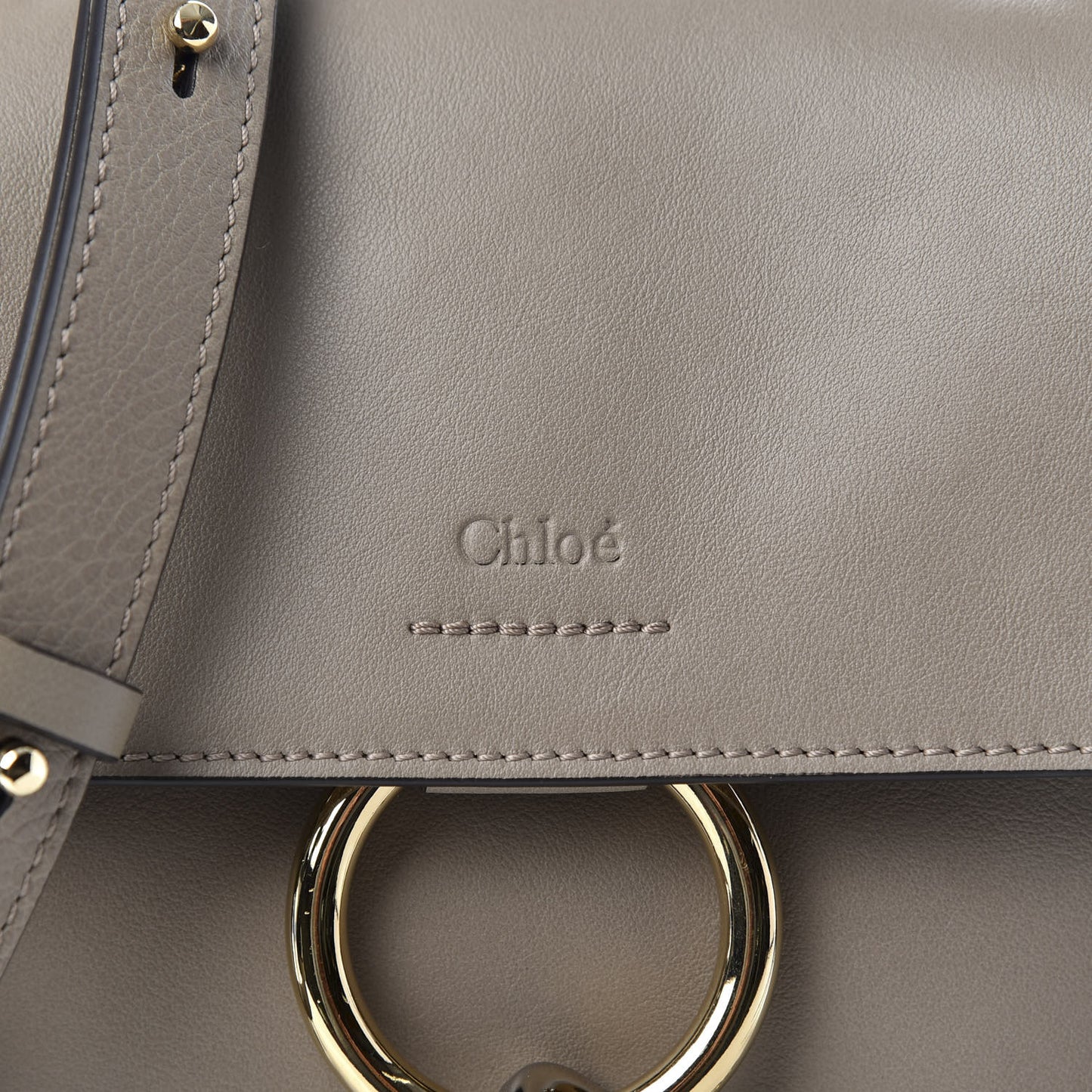 Calfskin Mini Faye Day Shoulder Bag Motty Grey