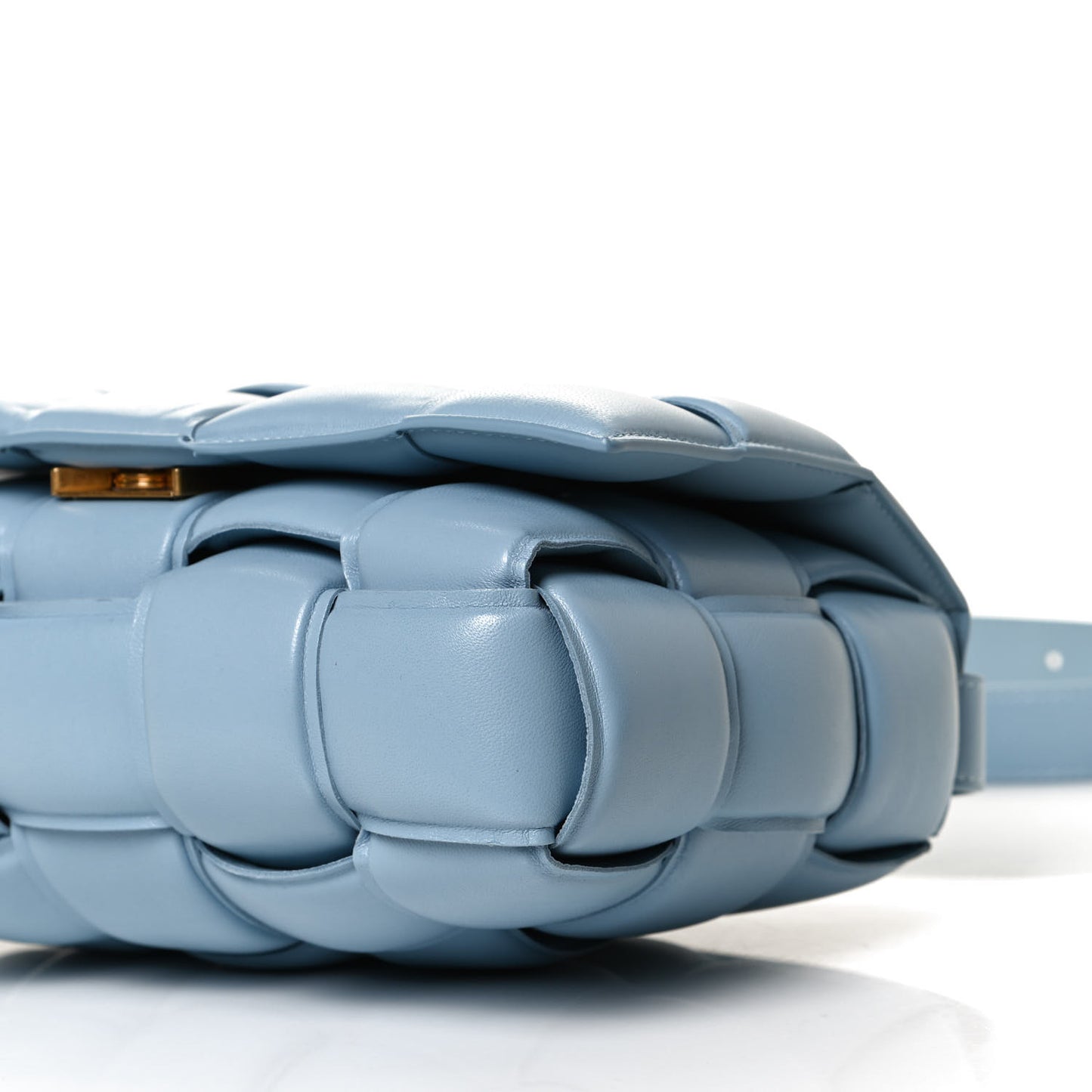 Nappa Maxi Intreccio Padded Cassette Crossbody Bag Ice