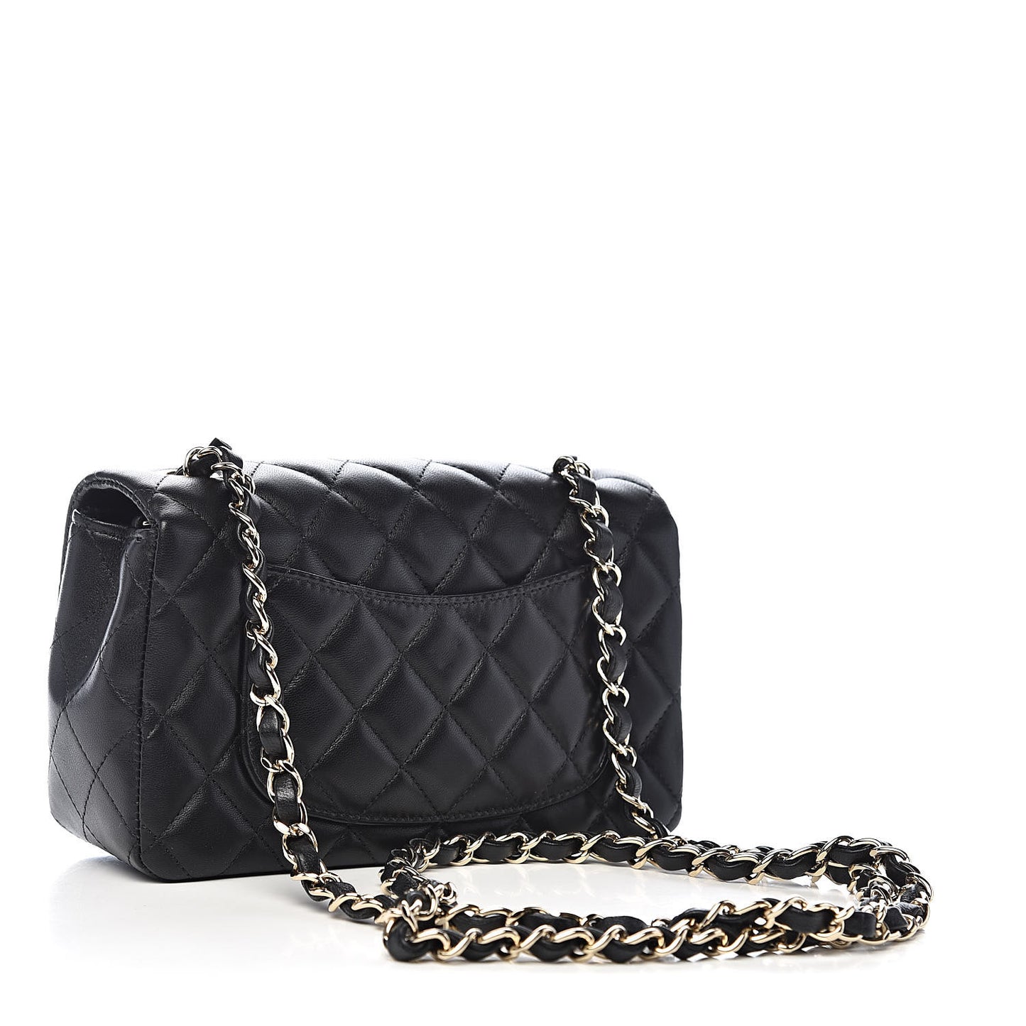 Lambskin Quilted Mini Rectangular Flap Black