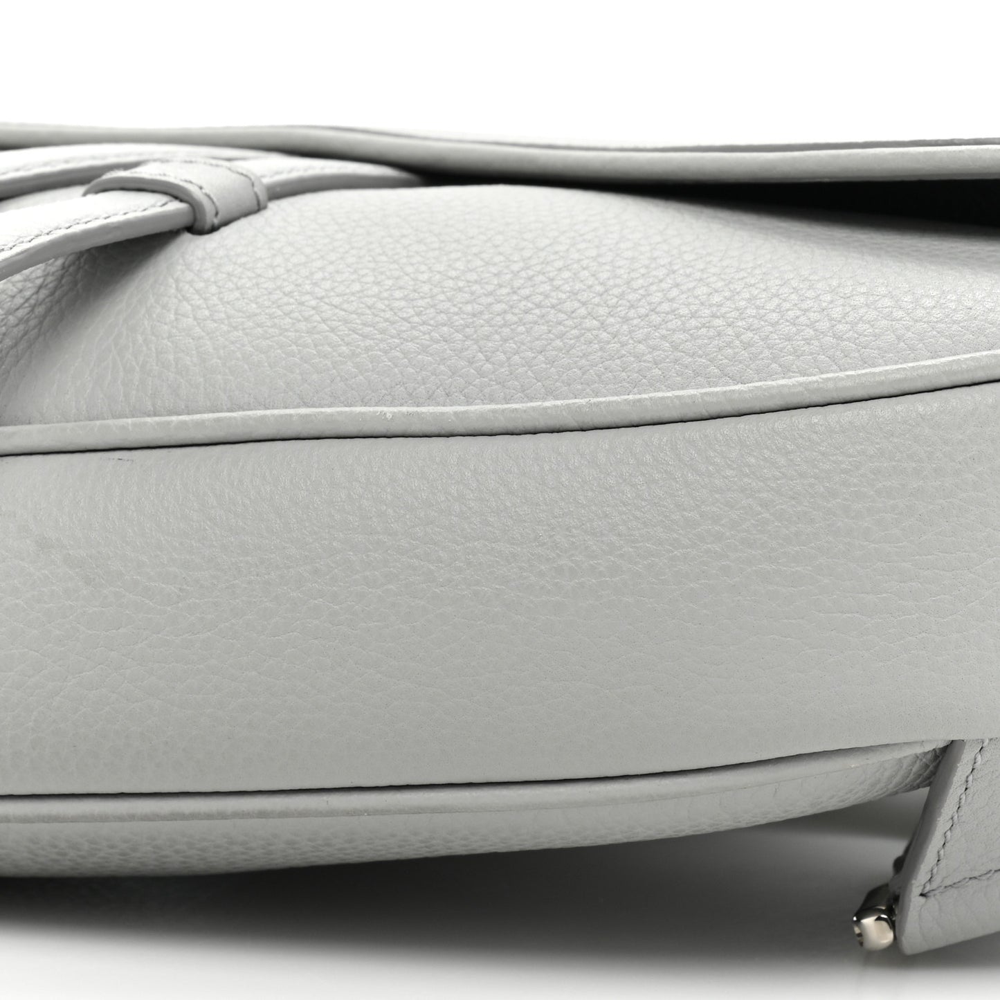 Grained Calfskin Kim Jones Saddle Bag Light Grey