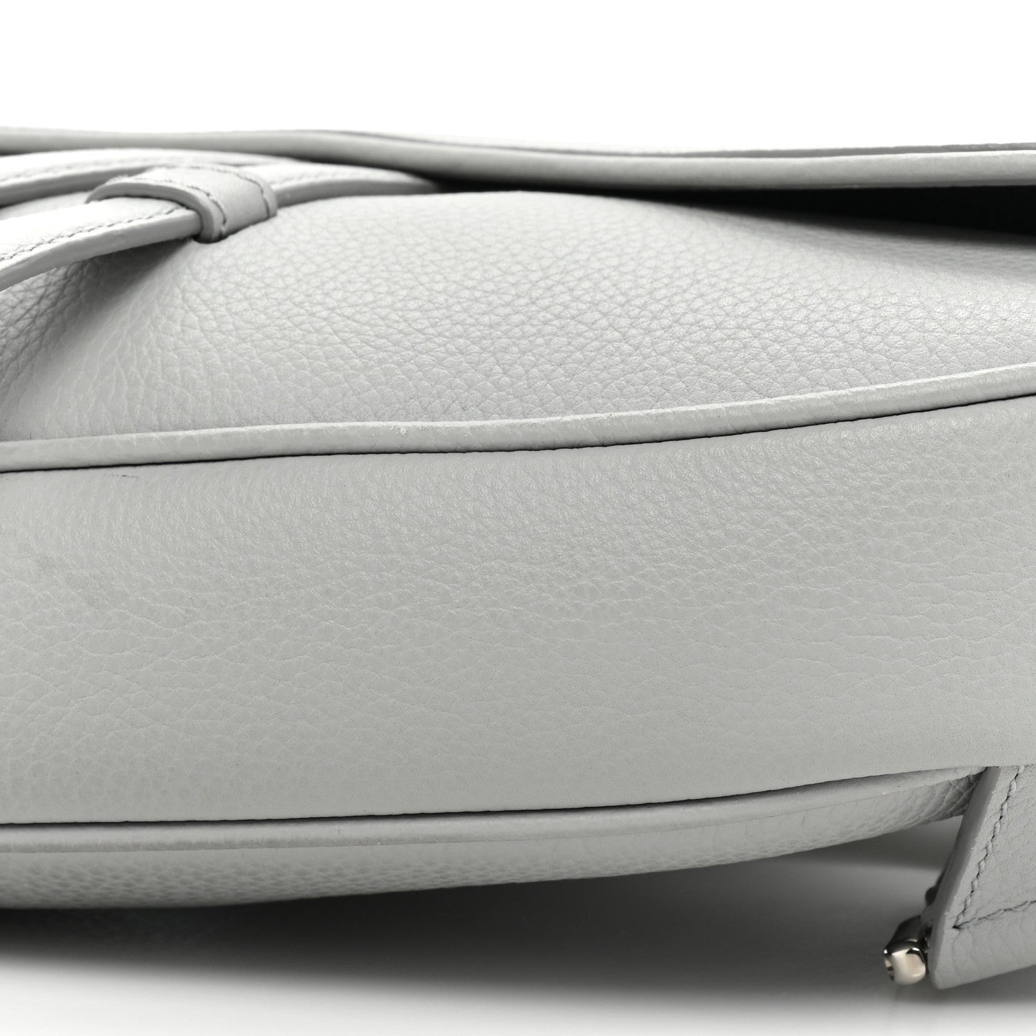 Christian Dior Grained Calfskin Kim Jones Saddle Bag Light Grey 8 of 13