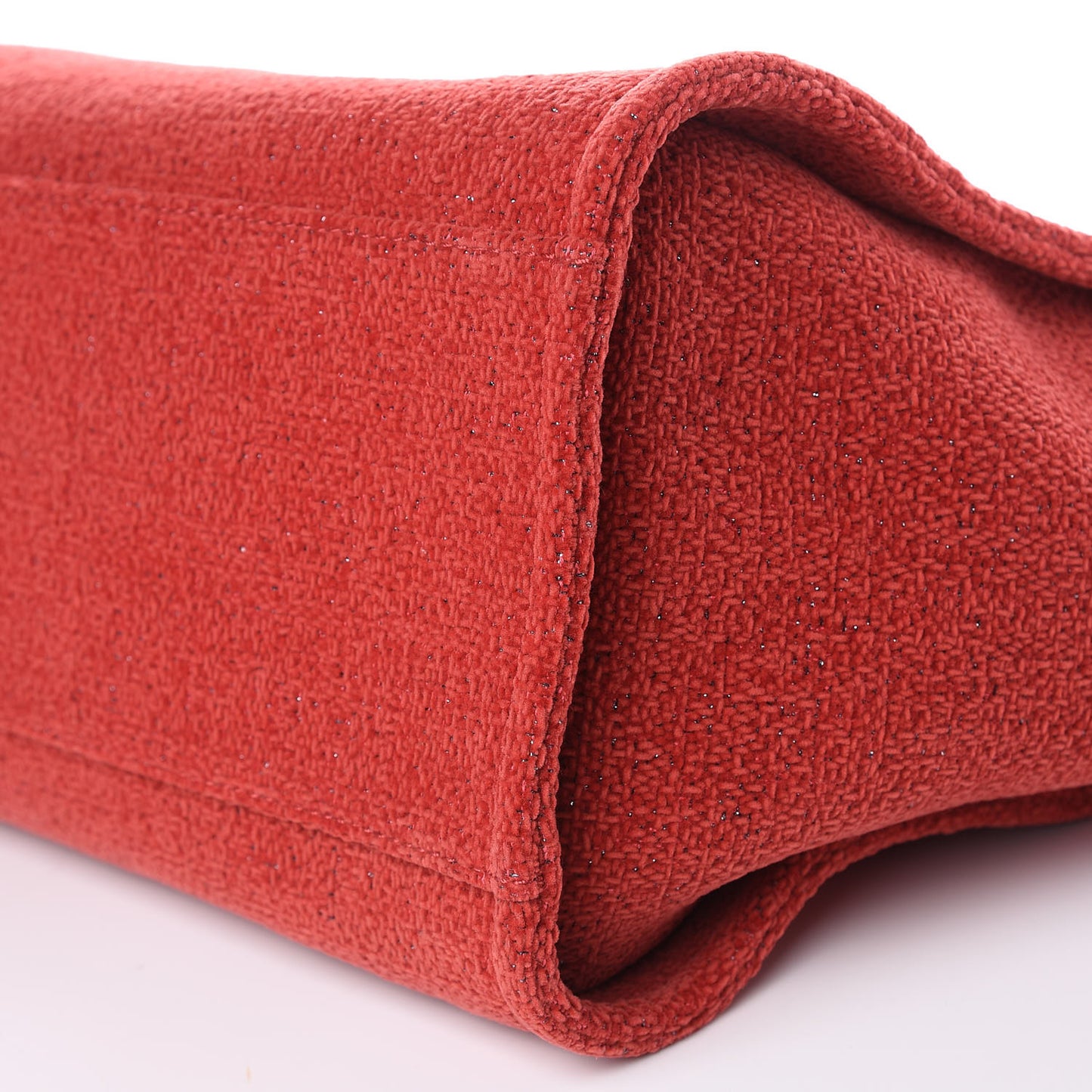 Lurex Boucle Large Deauville Tote Red
