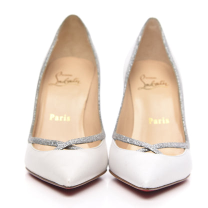 Christian Louboutin Kid Mini Glitter Princess 100 Pumps 35.5 White Silver 2 of 9