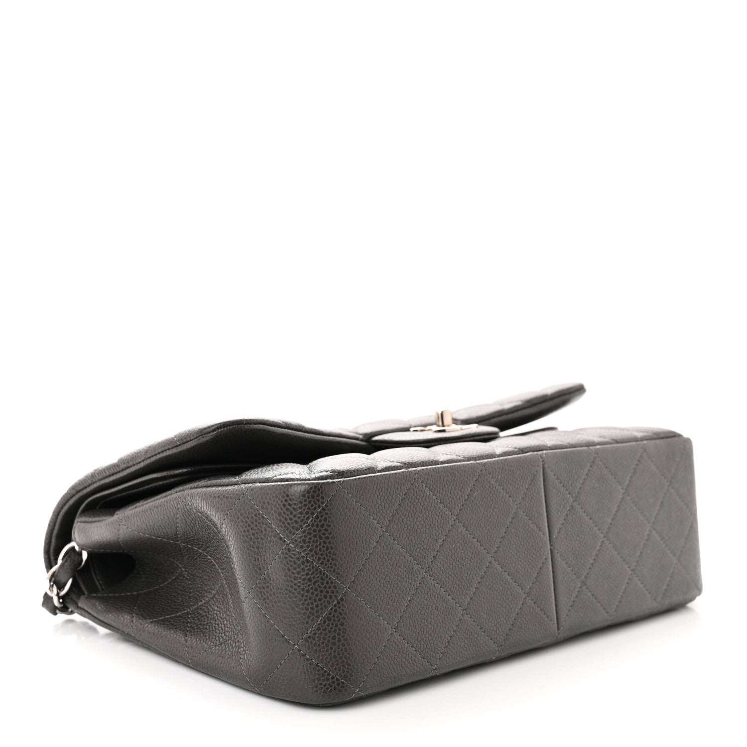 Chanel Caviar Quilted Jumbo Double Flap Dark Grey 4 of 10
